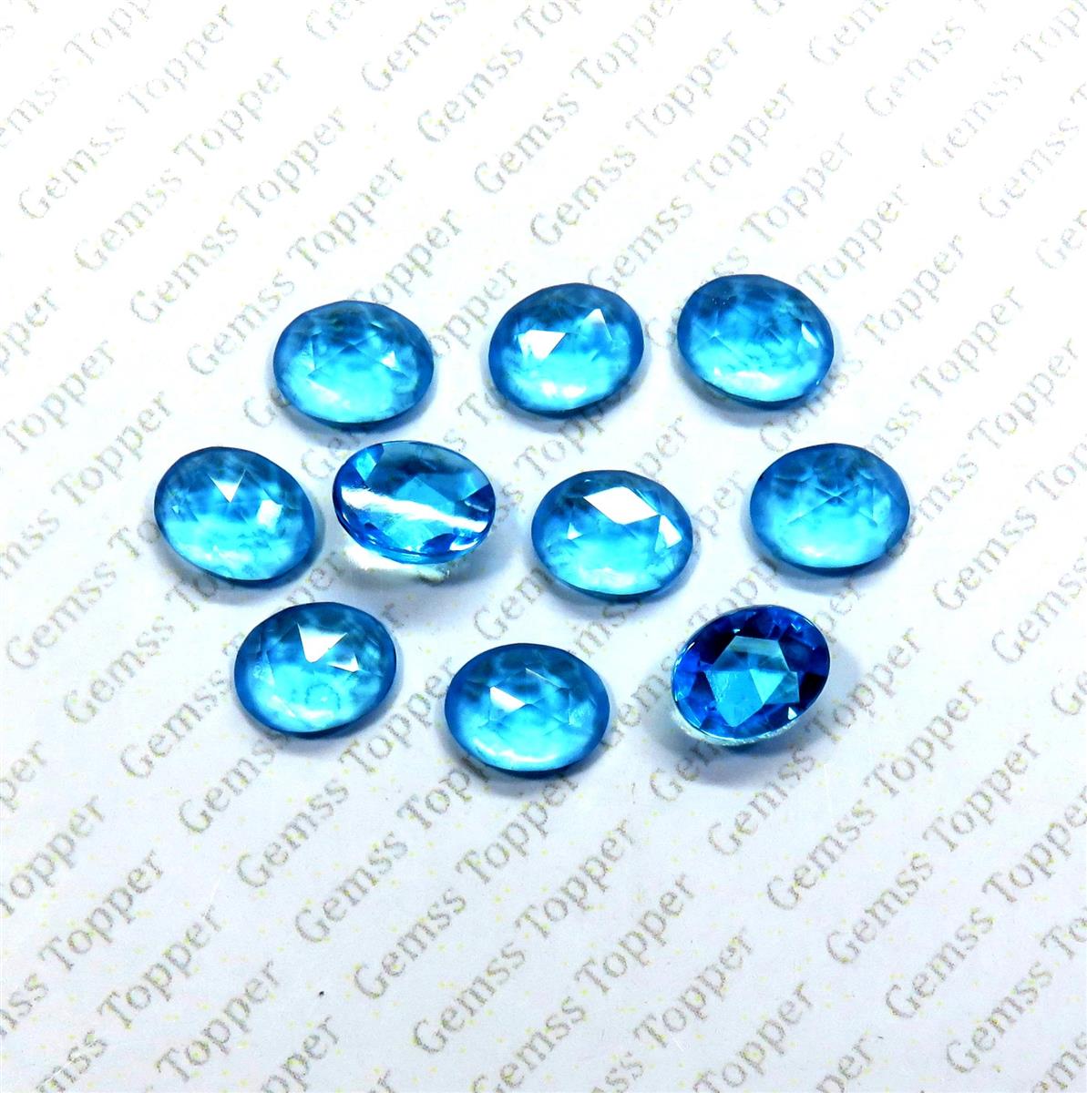 Swiss Blue Topaz 8x10 mm Oval Rose Cut